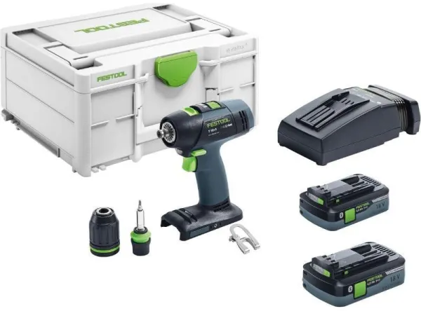 Festool akku pora-/ruuvinväännin T 18+3 HPC 4,0 I-Plus Systainer3:ssa