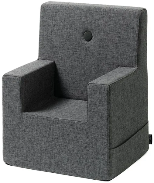 Lasten tuoli XL - tummanharmaa/mustanharmaa nappi