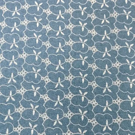 Denim Kangas 145cm 51 Kukka - 50cm