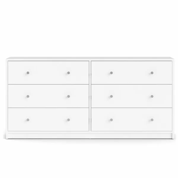 TVILUM May kaksoislaatikosto, 6 laatikkoa - valkoinen kalvo ja muovi