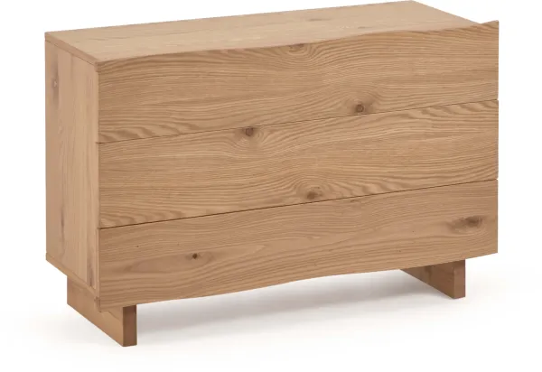 LAFORMA Rasha lipasto, 3 laatikkoa - luonnollinen tammenviilu ja luonnontammi (104x41)