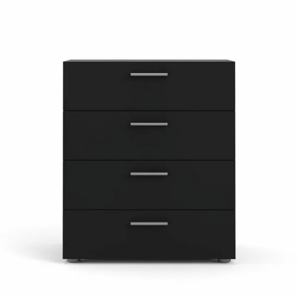 TVILUM Pepe-lipasto, 4 laatikkoa - musta kalvo ja muovi