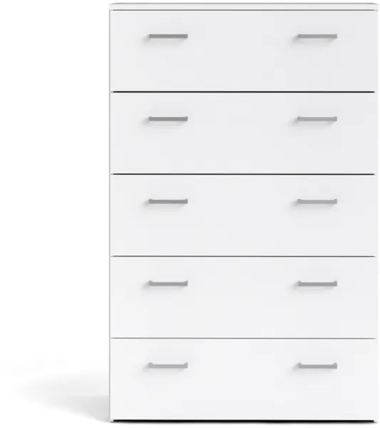 TVILUM Space-lipasto - valkoinen puu, 5 laatikkoa