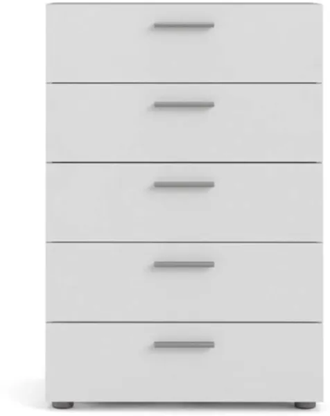 TVILUM Pepe-lipasto - valkoinen puu, 5 laatikkoa