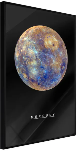 ARTGEIST Juliste kehyksellä - Aurinkokunta: Kultainen Merkurius passe-partout'lla 30x45