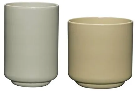 Hübsch Deux Potte Setti 2 vaaleanvihreä/hiekka