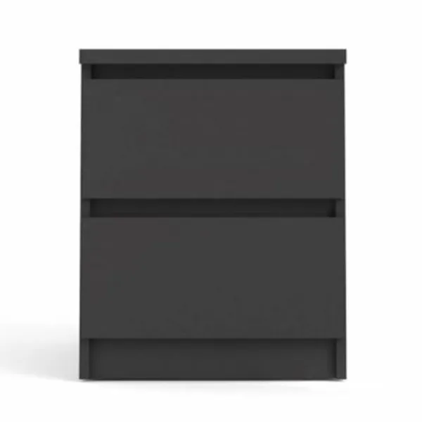 TVILUM Naia yöpöytä, 2 laatikkoa - musta kalvo ja muovi (40,4x50)