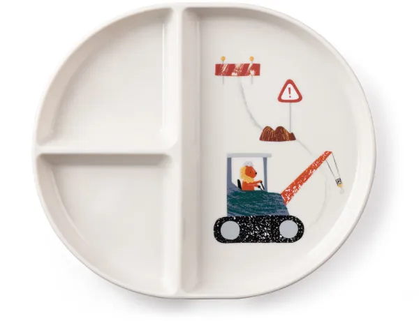 Tastii, lautanen 3 osastolla, Busy Builders